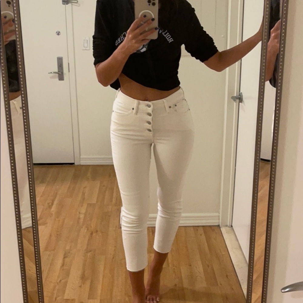 J crew cropped white pants